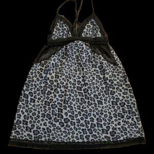 Victoria's Secret Black and White Leopard-Print Chemise